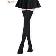 Spencer 1 Pair Women Extra Long Thigh High Socks Over the Knee High Leg Warmer Long Boot Stockings Black