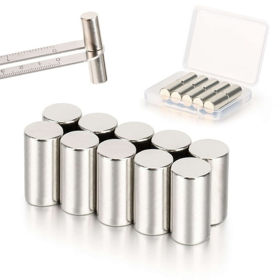Spencer 10 PCS Super Strong Neodymium Magnets 0.24 x 0.8 Inch Cylinder Magnets Permanent Rare Earth Magnets Circular Magnets Rod, 6mm x 20mm