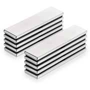 Spencer 10PCS Strong Rare Earth Neodymium Magnets Heavy Duty Bar Magnets Powerful Permanent Rectangular Magnets - 50 x 10 x 3 mm