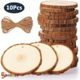 thumbnail image 1 of Spencer 10Pcs Natural Hanging Wood Slices Christmas Craft Wood Kit with Hole DIY Kids Painting Arts Christmas Tree Ornaments for Wedding Party Decoration Crafts "3.5-4 inches", 1 of 8