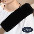 thumbnail image 1 of Spencer 11 cm x 25 cm Soft Plush Black Shoulder Universal Car Seat Belt Pads, 2 Pieces, 1 of 8