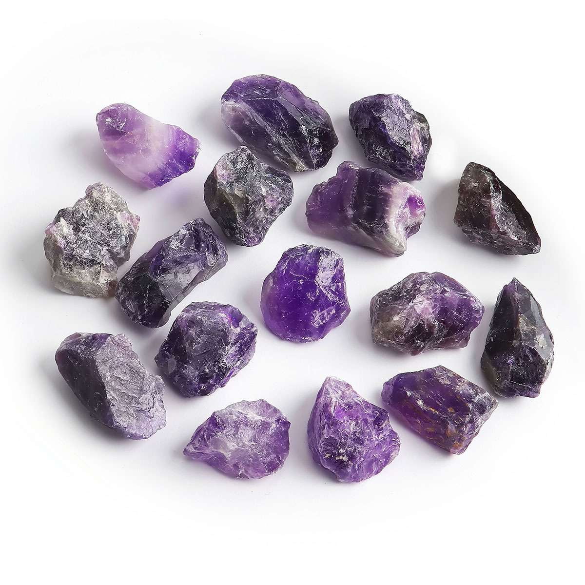 Spencer 16Pcs Amethyst Natural Rough Stones Crystal Large Raw Crystals ...