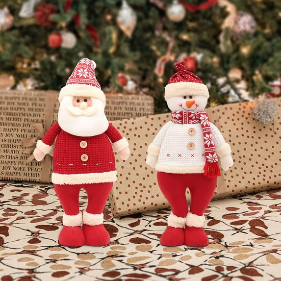 Spencer 18" Standing Doll Christmas Santa Claus Snowman Decoration Figurine Party Festival Atmosphere Craft Ornament Xmas Tree Home Decor