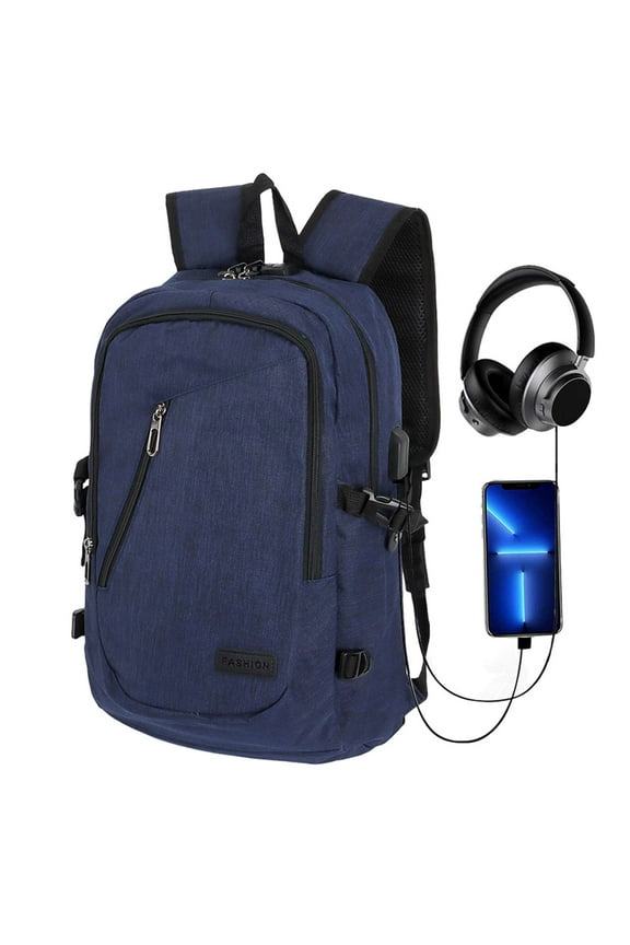 19" Travel Laptop Backpack, Extra Large Business Anti Theft Laptop Backpack with USB Charging Port, Waterproof College Bag Computer Schoolbag Gifts for Men & Women, Blue