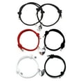 thumbnail image 1 of Spencer 1Pair Two Souls One Heart Matching Bracelets for Couples Creative Magnet Wishing Stone Braided Rope Bracelet Valentine's Gifts (White), 1 of 8