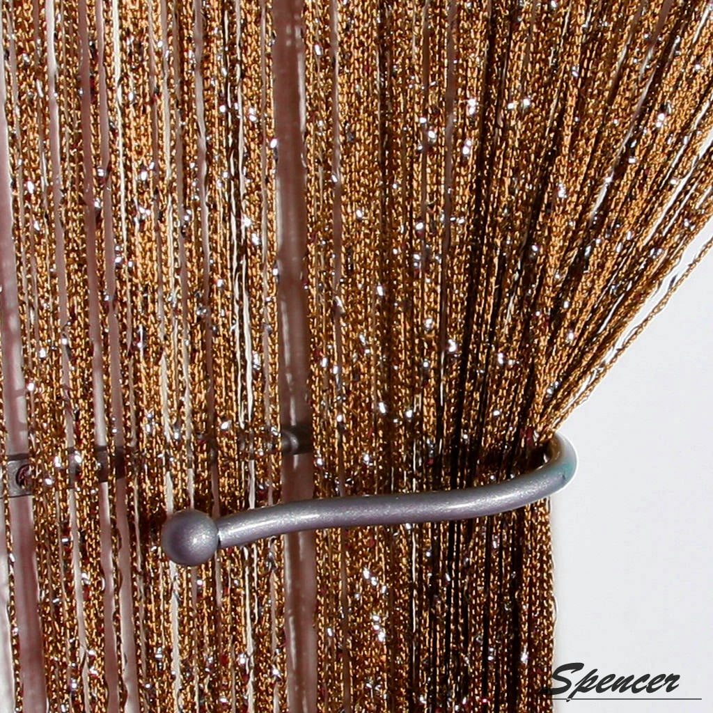 Spencer 1x2M Door String Curtain Drops Beads Wall Panel Fringe Window Room Divider Strip Tassel for Wedding Home Decoration "Light Coffee"