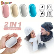 Spencer 2 in 1 Rechargeable Hand Warmer, 5000mAh Portable USB Electric Pocket Heating Warmer Power Bank for Raynauds, Heat Therapy, Outdoor Sports Pink
