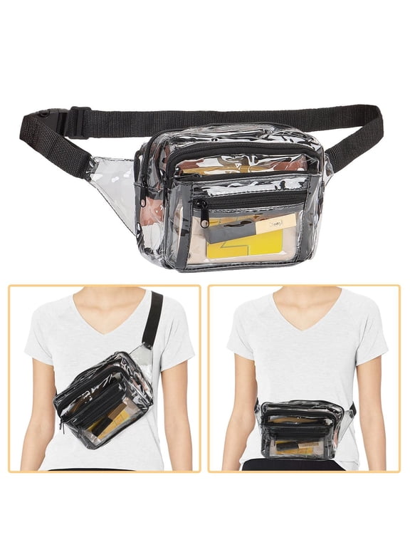 2/1pcs Clear Fanny Pack Stadium Approved Clear Bag Transparent Waterproof Belt Bag for Men and Women, Clear Purse Adjustable Waist Bag with for Sports Concerts Travel Hiking