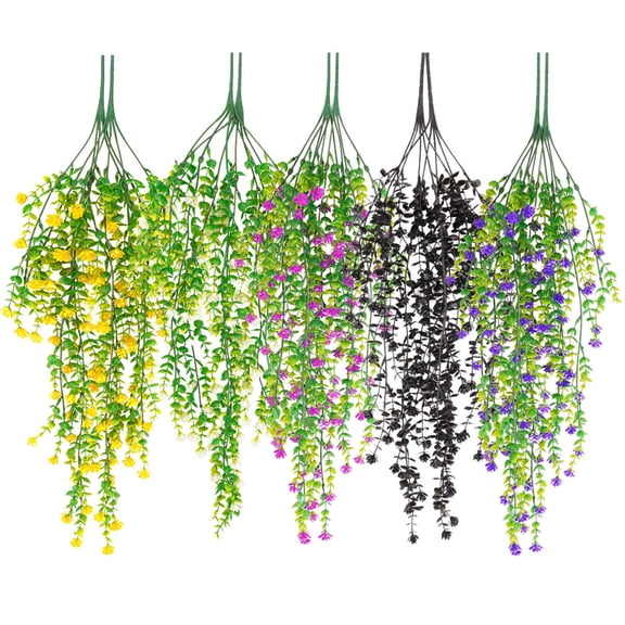 Spencer 2 Pack Artificial Hanging Eucalyptus Flower Vines, Fake Hanging Plants Faux Greenery for Indoor Outdoor Decor, White