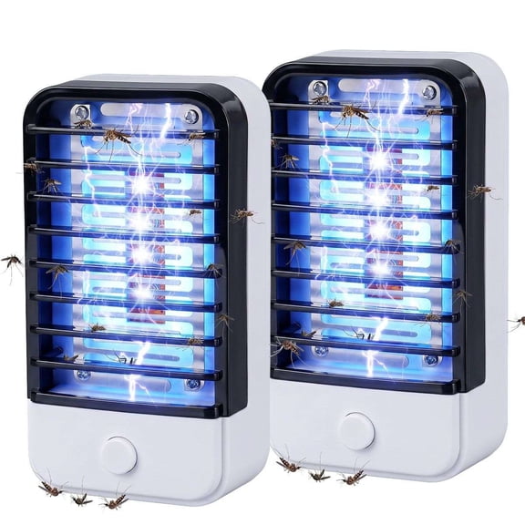 Spencer 2 Pack Bug Zapper Indoor Electronic Fly Trap Insect Killer Mosquito Zapper with LED Light for Home, Kitchen, Bedroom, Office
