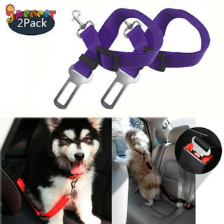 TSV 2 Pcs Adjustable Pet Dog Cat Car Seat Belt Safety Leads Vehicle  Seatbelt Harness, Made from Nylon Fabric, Black