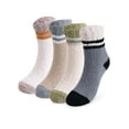 thumbnail image 1 of Spencer 2 Pack Men Fuzzy Socks Warm Winter Soft Fluffy Cozy Slipper Fleece Socks Striped Socks for Men, Camel, 1 of 10