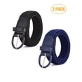 thumbnail image 1 of Spencer 2 Pack Men Women Elastic Fabric Woven Stretch Braided Belts Adults Solid Color Belts for Casual Golf Pants Jeans, 1 of 9