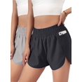 thumbnail image 1 of Spencer 2 Pack Women's Running Shorts Sports Layer Elastic Waist Workout Shorts Athletic Shorts Quick Dry with Zipper Pocket, 1 of 7