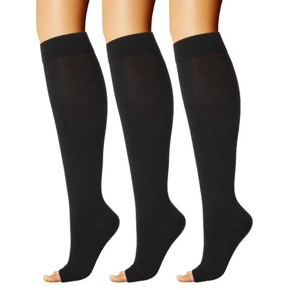 Spencer 2 Pairs Sport Compression Socks for Men and Women Knee High Graduated Compression Stockings, 15-20 mmHg, Open Toe
