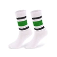 thumbnail image 1 of Spencer 2 Pairs Striped Retro Crew Socks For Women Men, Calf Casual Athletic Cotton Socks, Size 5-8.5, 1 of 9