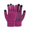 thumbnail image 1 of Spencer 2 Pairs Winter Warm Texting Gloves for Women Men, Knit Gloves Touchscreen Anti-Slip Silicone Gel Thermal Soft Lining Elastic Cuff Texting Gloves "Rose Red,Women", 1 of 8