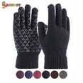 thumbnail image 1 of Spencer 2 Pairs Winter Warm Texting Gloves for Women Men, Knit Gloves Touchscreen Anti-Slip Silicone Gel Thermal Soft Lining Elastic Cuff Texting Gloves, 1 of 7