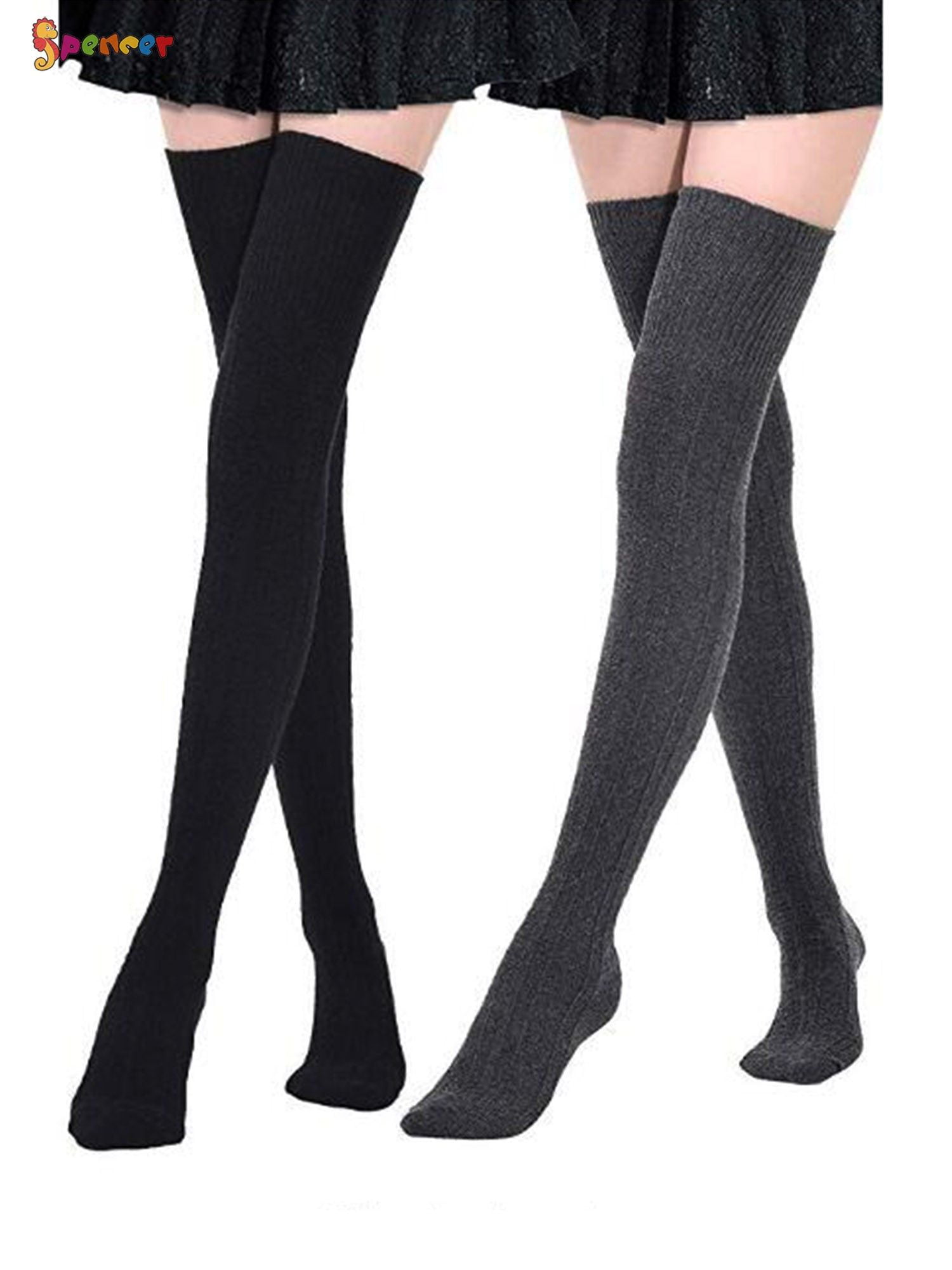 2pk Thermal Faux Fur Lined Knee High Socks, M&S Collection