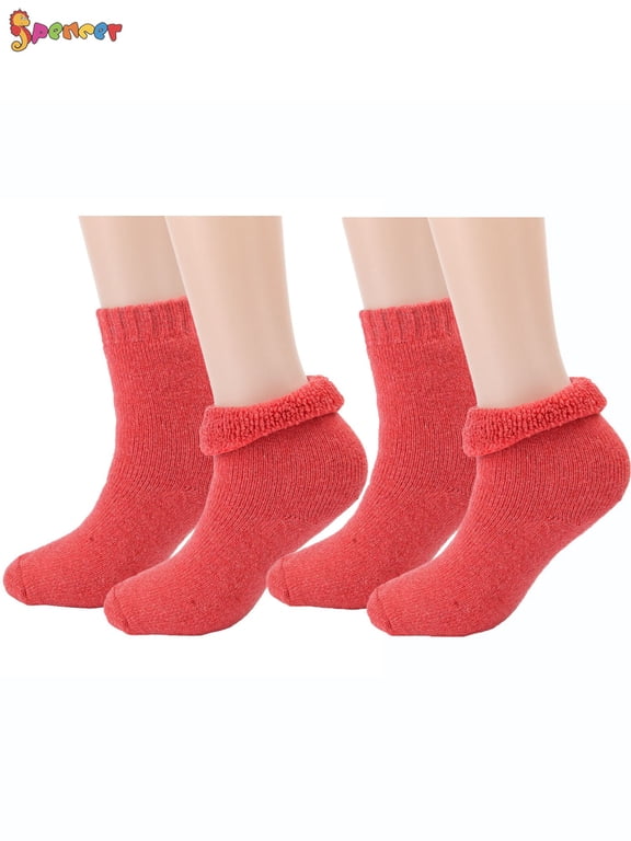 2 Pairs Women's Extra Thick Wool Boot Socks Soft Winter Casual Warm Crew Socks