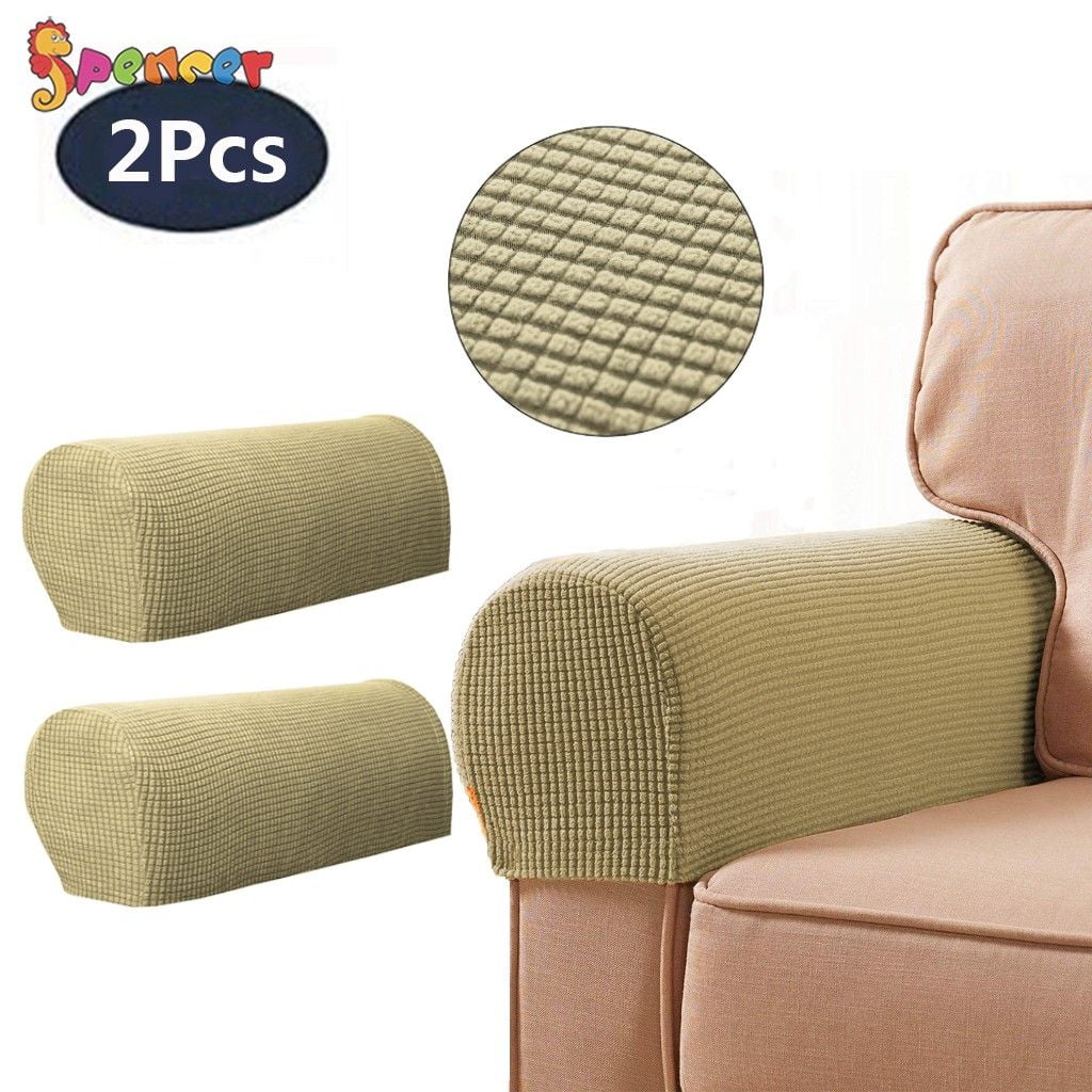 Spencer 2 Pieces Stretch Fabric Armrest Covers Anti Slip Sofa Arm