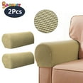 thumbnail image 1 of Spencer 2 Pieces Stretch Fabric Armrest Covers Anti-Slip Sofa Arm Chair Slipcovers Furniture Protectors for Recliner Sofa "Yellow", 1 of 6