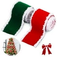 thumbnail image 1 of Spencer 2 Rolls Christmas Holiday Ribbon for Christmas Tree Decor, Gift Wrapping, Wreaths Bow, DIY Crafts, Green, 2.5" x 4 Yards, 1 of 9