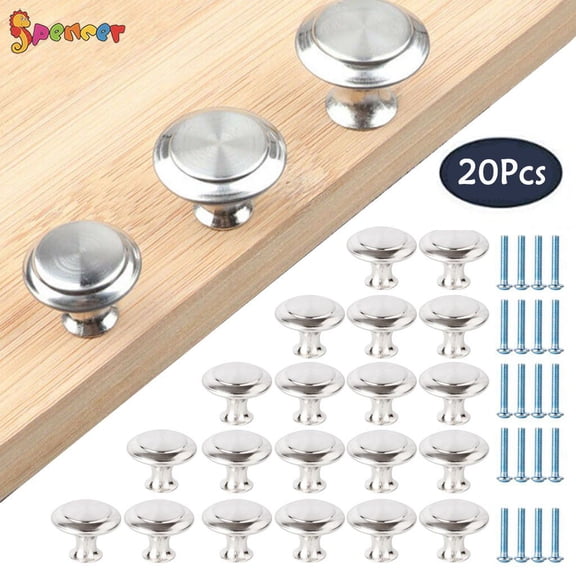 Spencer 20/40PCS Kitchen Cabinet Pull Knobs, Stainless Steel Cabinet Knobs Cupboard Door Knobs Kitchen Hardware Handle Pull Knobs for Bathroom Drawer