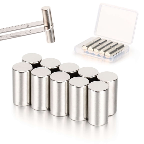 Spencer 20 PCS Super Strong Neodymium Magnets 0.4 x 0.8 Inch Cylinder Magnets Permanent Rare Earth Magnets Circular Magnets Rod, 10mm x 20mm