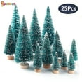 thumbnail image 1 of Spencer 25Pcs Mini Sisal Snow Frost Christmas Trees Bottle Brush Trees Plastic Winter Snow Ornaments Tabletop Trees for Xmas Party Home Party Diorama Models, 1 of 8