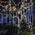 thumbnail image 1 of Spencer 288 LED Meteor Shower Rain Lights Waterproof Snow Falling Rain Drop 50cm 8 Tubes Icicle Cascading Lights for Holiday Party Wedding Christmas Tree Decoration "Blue", 1 of 8