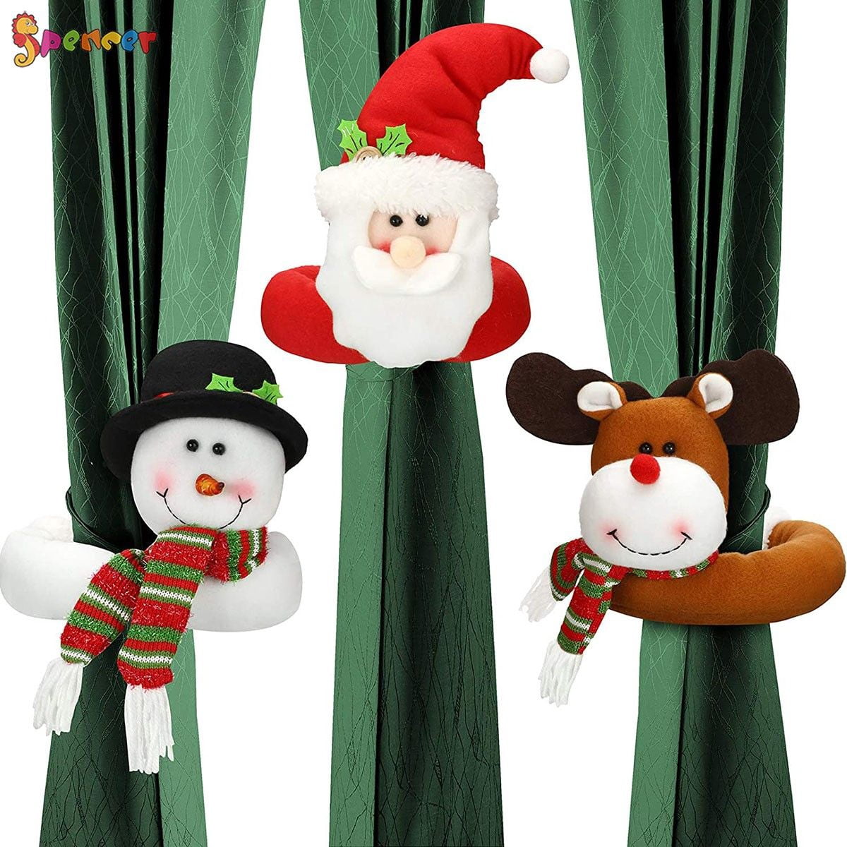 Christmas curtain tiebacks decorating curtains