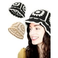 thumbnail image 1 of Spencer 2PCS Crochet Bucket Hat for Women Knit Handmade Foldable Floppy Beach Hat Fashion Fisherman Hat Cute Flower Pattern Cap, Black+Beige, 1 of 9