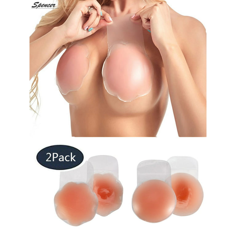 Spencer 2Pack Womens Backless Invisible Bra Strapless Reusable