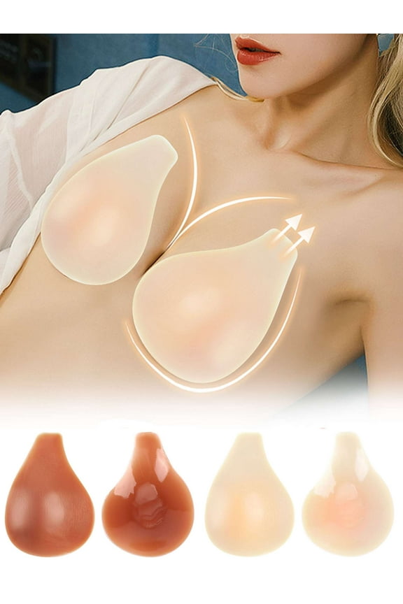 2Pack Womens Backless Invisible Bra Strapless Reusable Self-Adhesive Bra Sticky Breast Lift Tape Nipplecovers "Round Shape"