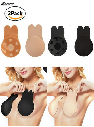 Self‑Adhesive Bra Breathable Holes Strapless Push Up Silicone Bra for  Backless DressFront Buckle Skin Color 