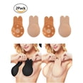 thumbnail image 1 of Spencer 2Pairs Women's Rabbit Ear Invisible Lifting Bras Reusable Silicone Nipple Covers Push Up Backless Bra "Beige, Cup C/D", 1 of 6