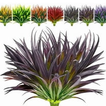 Spencer 2Pcs Artificial Grass Plants Bushes 17in Faux Plastic Grass Fake UV Resistant Greenery Stems for Vase Filler Farmhouse Home Garden Decor