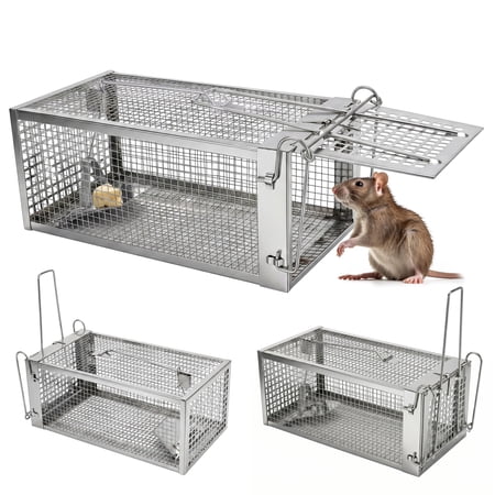 Spencer 2Pcs Rat Trap Cage Small Live Animal Humane Cage Pest Rodent Mouse Control Bait Catch Pest Mouse Trap Cage 11 x 5.5 x 4.3 inches