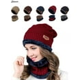 thumbnail image 1 of Spencer 2Pcs Winter Beanie Hat Scarf Set Lined Warm Knitted Hat Thick Skull Cap for Men Women "Brown", 1 of 5
