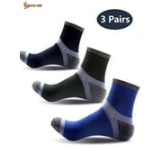 Spencer 3 Pairs Low Cut Compression Running Socks for Men with Arch Support, Black
