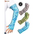 thumbnail image 1 of Spencer 3 Pairs Unisex UV Protection Sleeves Long Arm Cooling Sleeves Ice Silk Arm Cover for Cycling, Driving, Running, Basketball, Football & Outdoor Activities "Digital", 1 of 8