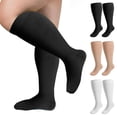 thumbnail image 1 of Spencer 3 Pairs Wide Calf Compression Socks for Women Men Plus Size 15-20mmHg Knee High Support Stockings, 3XL-4XL, 1 of 11