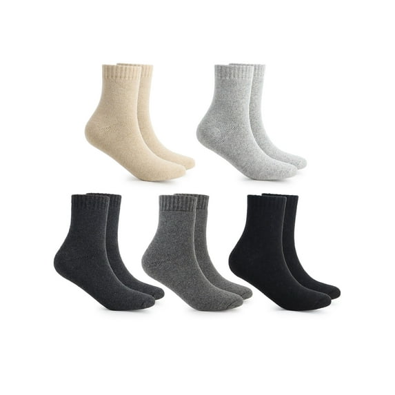 Spencer 3 Pairs Wool Hiking Socks Thermal Warm Crew Winter Boot Sock Outdoor Sports Socks For Men & Women, Dark Gray