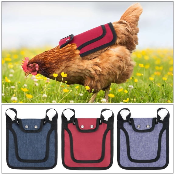 Spencer 3PCS Chicken Saddles with Adjustable Strap, Hen Saddle Wing Back Feather Protector Chicken Jacket Hens Aprons Poultry Protector, fits for for 5-7.6lbs