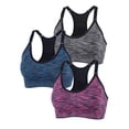 thumbnail image 1 of Spencer 3Pack Women's Seamless Sports Bra Mesh Removable Pad Yoga Lingerie Bras Racerback High Impact Workout Crop Tops "XL,3 color", 1 of 5