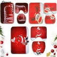 thumbnail image 1 of Spencer 3Pcs Christmas Bathroom Sets Santa,Snowman,Toilet Seat Cover Rug Set Pedestal Rug and Bath Mat Rug, 1 of 7