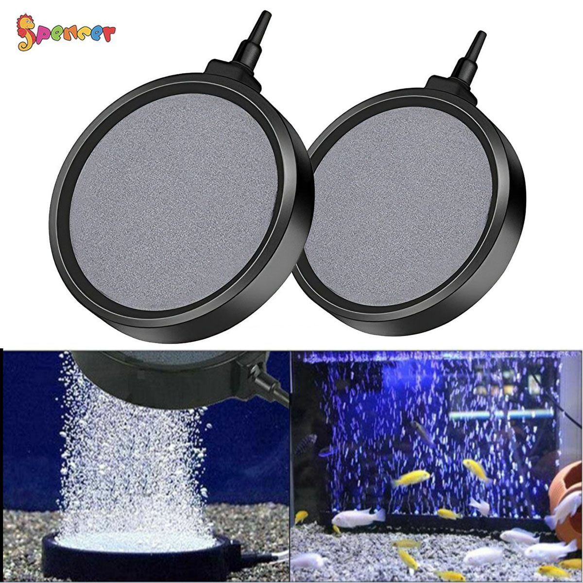 Spencer 4.2-Inch Air Bubble Disk Stone Aquarium Fish Tank Pond Pump Hydroponics Oxygen Aerator