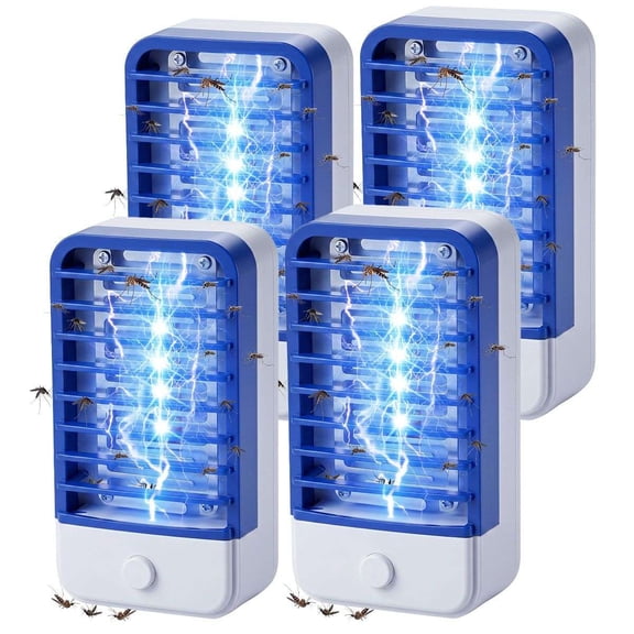 Spencer 4 Pack Bug Zapper Indoor Electronic Fly Trap Insect Killer Mosquito Zapper with LED Light for Home, Kitchen, Bedroom, Office