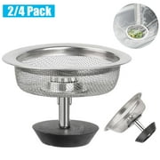 Spencer 4 Pack Kitchen Sink Strainer and Stopper Combo Basket Stainless Steel Kitchen Sink Drain Replacement for 3.15"-4.3"